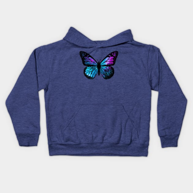 Galactic Butterfly Kids Hoodie by ARTWORKandBEYOND